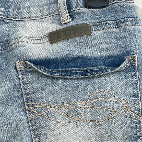 Cowgirl Tuff SZ W29xL33 Festival Trouser Flare Jeans Mid-Rise Stretch Distressed - Picture 8 of 13